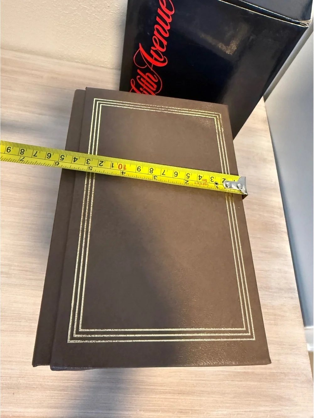 Vintage Saks Fifth Avenue Brown Photo Album ‘Leather Library’ Set with Box